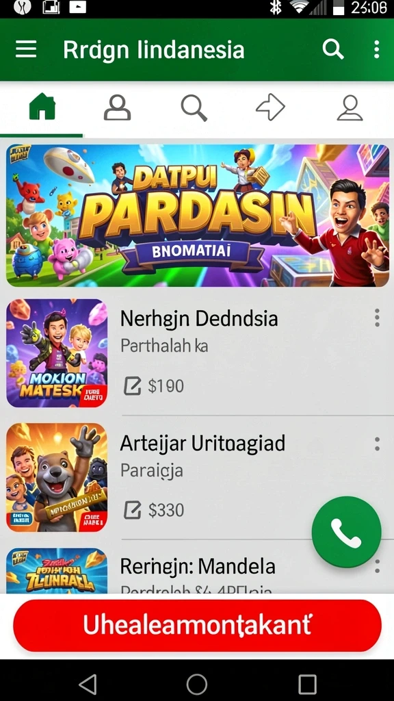 klubimpian - Tampilan antarmuka pengguna yang intuitif.